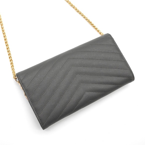 🍓YSL Monogram Flap Wallet in Grained Leather - Picture 3 of 13